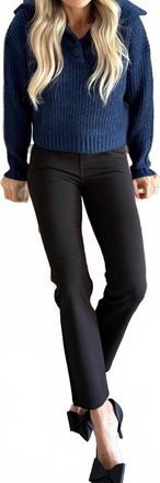 Lili Sidonio x Molly Bracken Chunky Varsity Collar Sweater In Midnight Blue