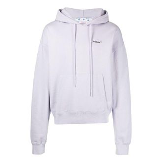 Off-white Mens Off-White SS22 Solid Color Arrow Pattern Printing Hooded Long Sleeves Version Light Purple OMBB037F22FLE0033610