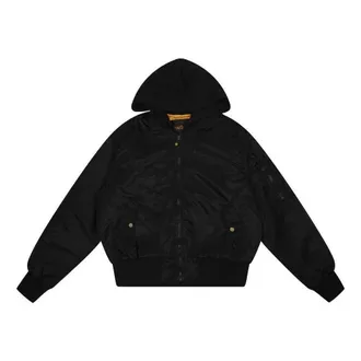 Drew House Mascot Hooded Bomber Jacket Black DR-FW22-503