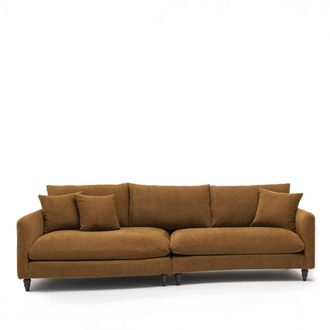 DRAWER Sof&aacute; de esquina izquierdo convertible de 5 plazas en tela - Bronce