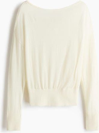H&M Fine-knit One-shoulder Top in Cream at Nordstrom, Size X-Small