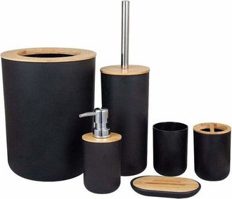 OEM Juego De Accesorios De Ba&ntilde;o Ecol&oacute;gicos De 6 Piezas (negro)