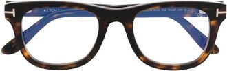 Tom Ford Eyewear round frame glasses - men - Acetate - 50 - Brown