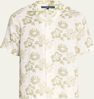 Frescobol Carioca Mens Terry Jacquard Camp Shirt