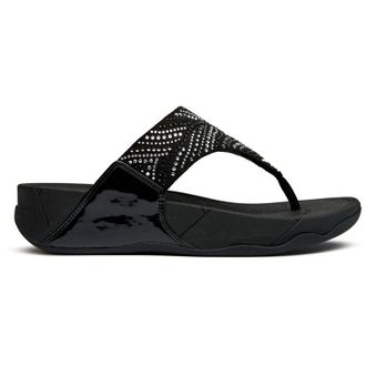 FitFlop Fitflop Womens Lulu Crystal Feather Sandals - Black - Size UK 4