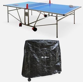 Sweeek Mesa De Ping Pong Exterior 274cm Con 2 Raquetas Y 3 Pelotas + Funda De Pvc
