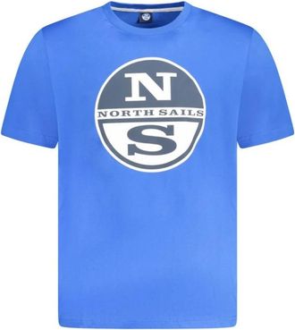 North Sails Katoenen T-shirt met korte mouwen - Heren - T-shirts - Blauw - 2XL - Katoen - Tops