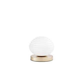 Luce-Ambiente-Design Ripple Metal Gold Table Lamp With White Glass Diffuser 18 Cm