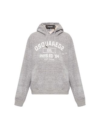 Dsquared2 Mens Dsquared2 Phys Ed Design Grey Marl Hoodie - Size: 38