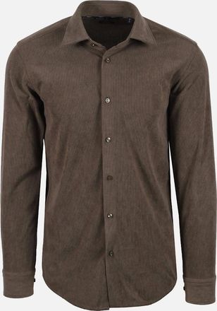 HUGO BOSS Mens BOSS BLACK KENT CORDUROY SHIRT OPEN BROWN - Size: 38/Regular