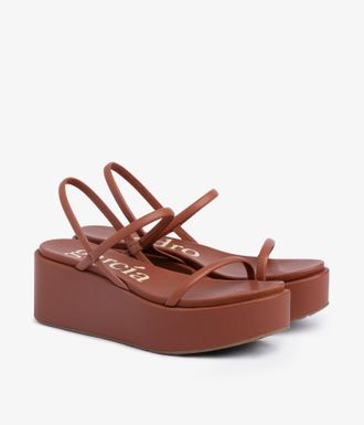 Pedro Garcia Wedge sanda in brown leather | Nibia | Spring Summer 26 | PEDRO GARCIA