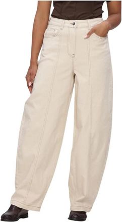 Object Object, Dames, Jeans, Beige, Maat: XL Denim