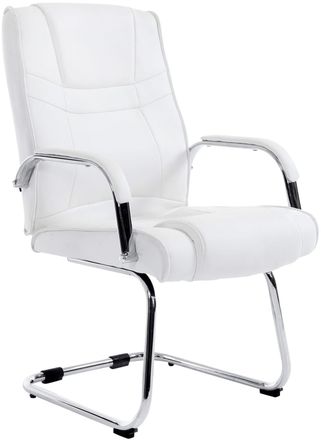 Clp Silla con patas de metal y asiento en Simil cuero Blanco