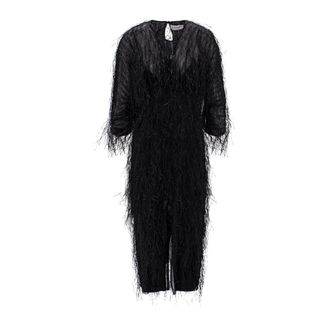 Lanvin Black Dress with Button and Zip Closure - female - Lanvin - Midi Dresses - Black - L - Dresses