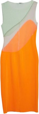 Stella McCartney Abito midi con design color-block - Arancione