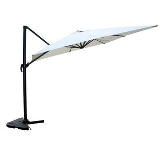 Concept Usine Sombrilla marr&oacute;n desplazada cuadrada 3 x 3 m giratoria 360