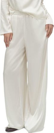 Favorite Daughter Tribeca Wide Leg Satin Pants in Ivory at Nordstrom, Size X-Small