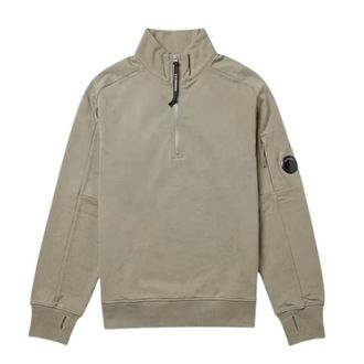 C.P. Company C.P. Company - Sudadera con cremallera Half Zip de forro polar con relieve diagonal - Sweatshirts & Hoodies - Hombre - Beige - 2XL