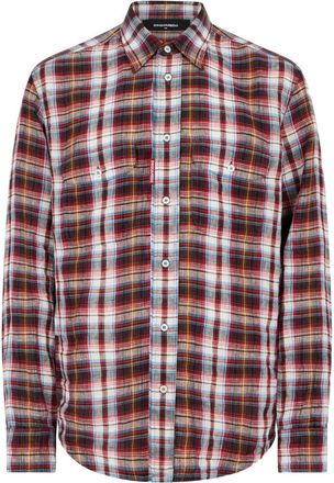 Dsquared2 Red Multicolour Plaid Button-Up Shirt