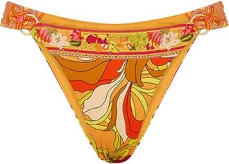 Camilla Bloemen Bikinibroekje met Ringen - Dames - Bikinis - Veelkleurig - XL - Badmode