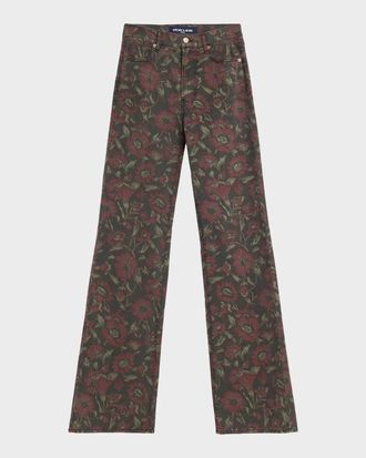Veronica Beard Crosbie Floral Flare Jeans