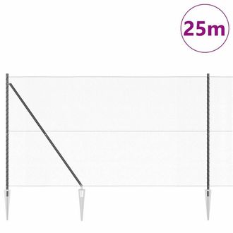 Berkfield Home Modern Fencing Set Set of 2 Grey Metal 25 x 1.5 m Durable