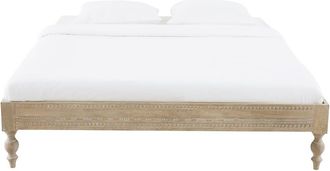 Maisons du monde Cama de madera de mango maciza tallada 160x200 cm