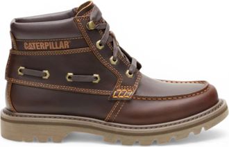 CAT CAT (Caterpillar) Mens Tan Brown Leather Hiking Ankle Boots - Colorado Boat-Mid