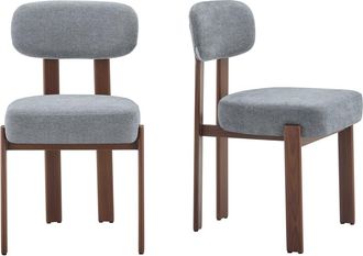 Urban Meuble Set de 2 sillas de comedor en tejido gris con respaldo curvado