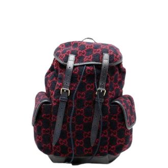 Gucci Pre-owned Backpacks, female, Blue, Size: ONE SIZE Pre-owned Vintage Leather Backpack