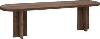 Deco Wood Banco de madera maciza en tono nogal de 140x45cm