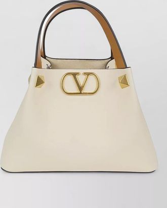 Valentino Garavani small tote vlogo signature macro studs