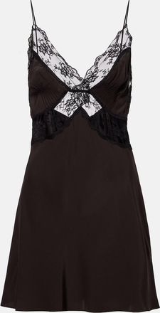 Sir. Lace-trimmed silk minidress