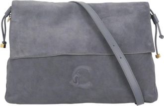 Coccinelle Lidia Suede Schoudertas - Dames - Tassen - Grijs - Maat: ONE Size Su&egrave;de