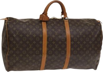 Louis Vuitton Keepall Bag Monogram Canvas Brown Canvas Bag (Pre-Owned)