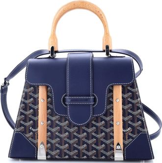 Goyard Saigon Top Handle Bag Coated Canvas with Leather PM