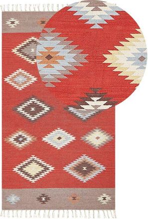 Beliani Rug LORUT Multicolour 80 x 150 cm Cotton Kilim
