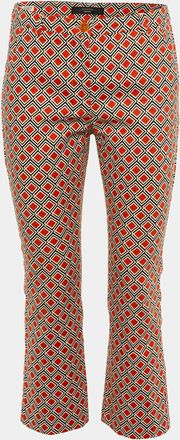 Max Mara Orange Printed Cotton Capri Pants