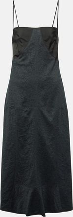 Jil Sander Lace-trimmed cotton-blend midi dress