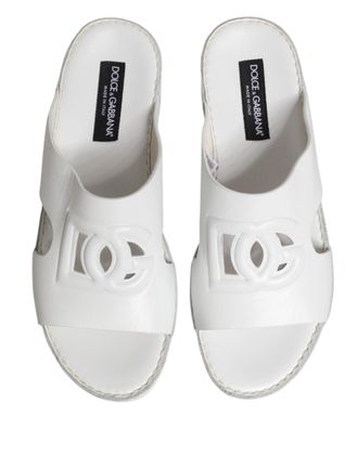 Dolce & Gabbana Cutout Logo Rubber Slipper - White