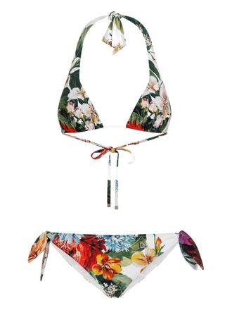 Dolce & Gabbana Womens Flower Print Bikini Set