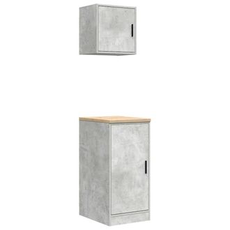 Berkfield Home Garage Cabinets 2 pcs Concrete Grey Engineered Wood