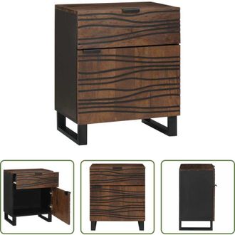 vidaXL Comodino in legno - Armadio da Notte Noce 50 x 33 x 60 cm Legno massello di acacia