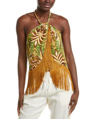 Farm Rio Farm Rio Pineapple Tapestry Overlapped Fringe Top