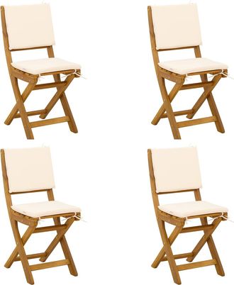 vidaXL Sillas Bistro De Exterior 4 Pcs Blanco Crema 38 X 46 X 85 Cm Vidaxl