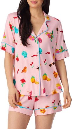 Room Service PJs Print Short Pajamas in Pink/Novel at Nordstrom, Size X-Large