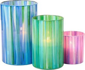 Two's Company Set Of 3 Mosaic Candle Holders