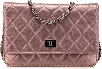 Chanel Pre-owned Cross Body Bags, female, Pink, Size: ONE SIZE Pre-owned Classic Quilted Wallet Chain