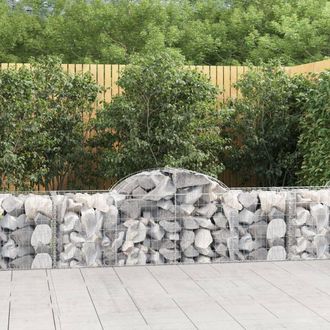 Berkfield Home Arched Gabion Baskets 20 pcs 200x50x60/80 cm Galvanised Iron in Silver