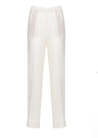 Fabiana Filippi Ivory Lightpoint Detail Straight-Leg Pants